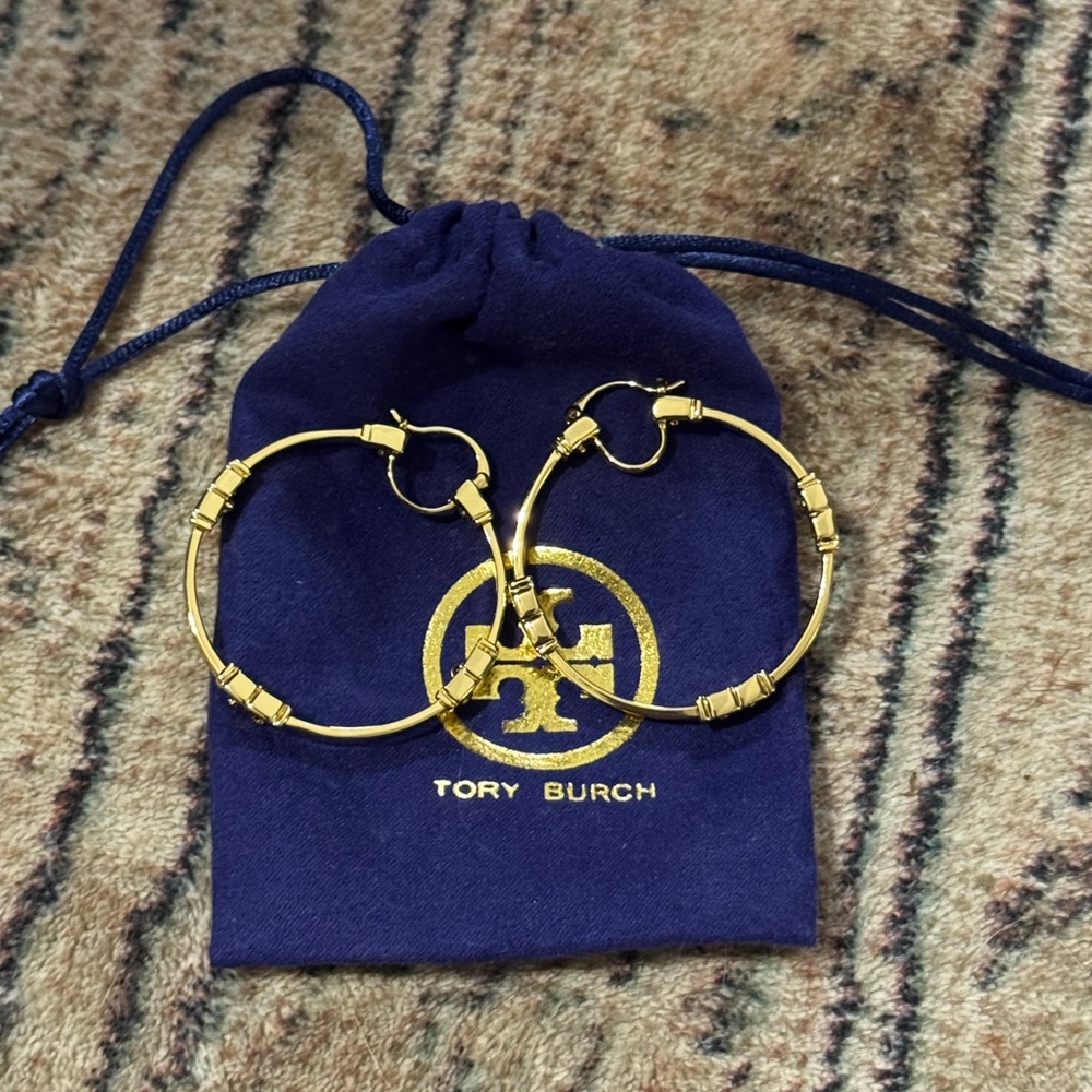 Tory Burch Gold-Tone Hoop Earrings